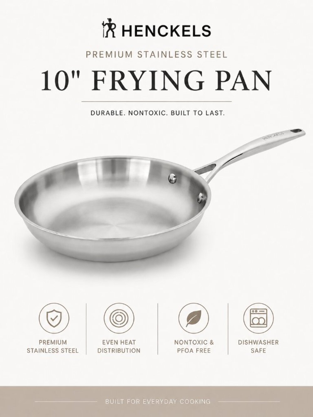 NWT Henckels Legacy 10" Stainless Steel Tri-Ply Clad Fry Pan Skillet